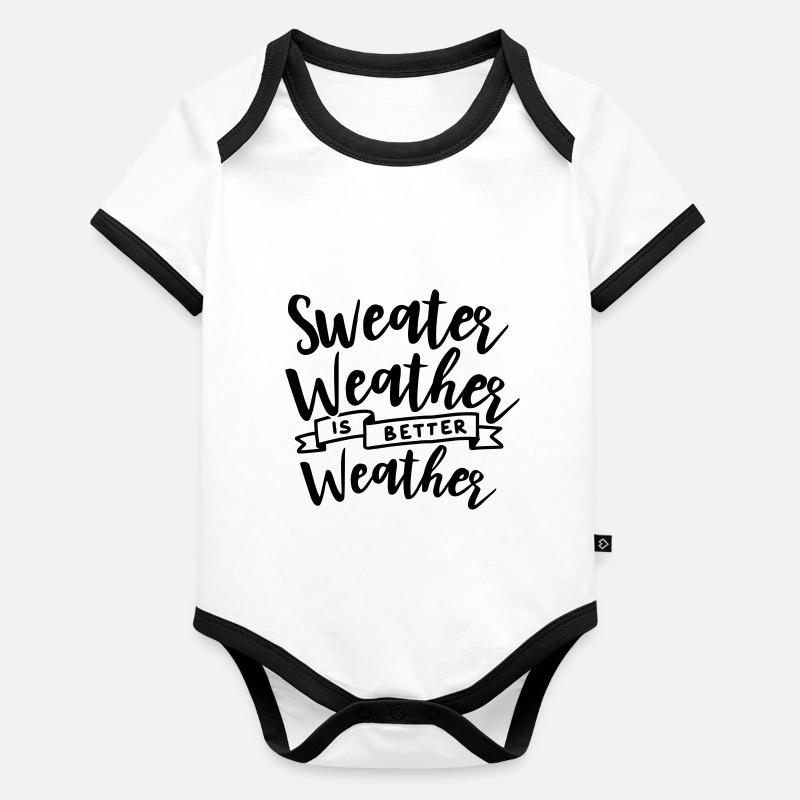 Pullover-Wetter ist besseres Wetter Baby Bio-Kurzarm-Kontrastbody