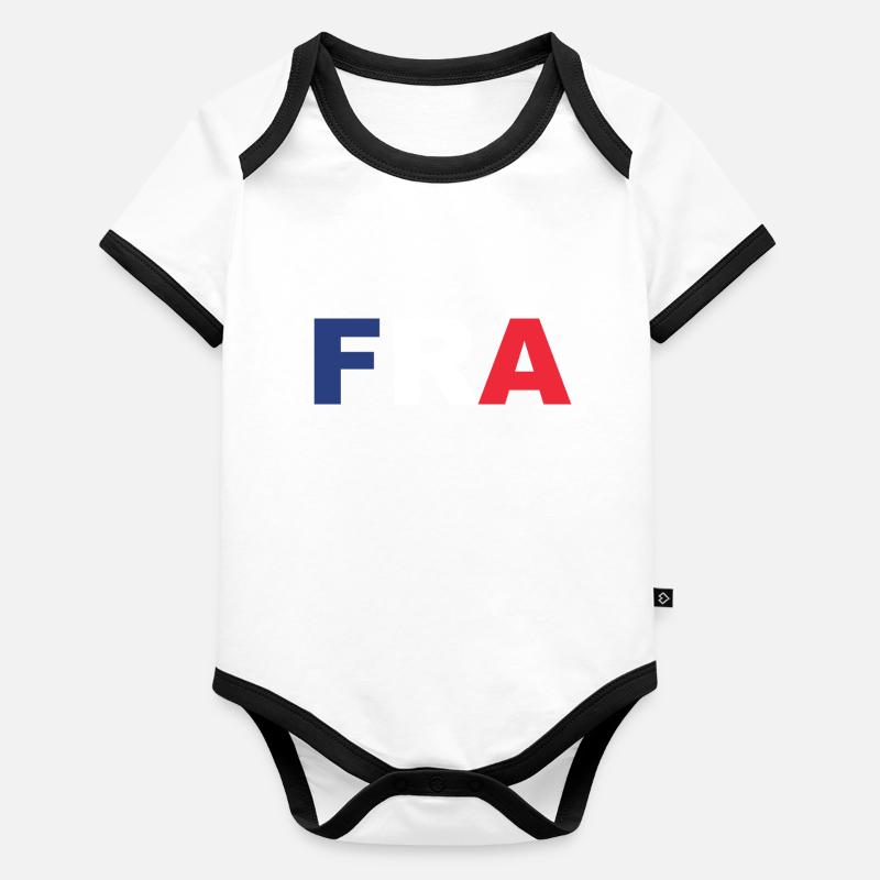 France Flag Code ISO FRA EU Body Bébé bio contrasté manches courtes