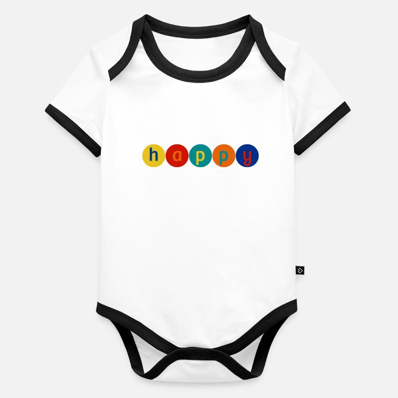 heureux Body Bébé bio contrasté manches courtes