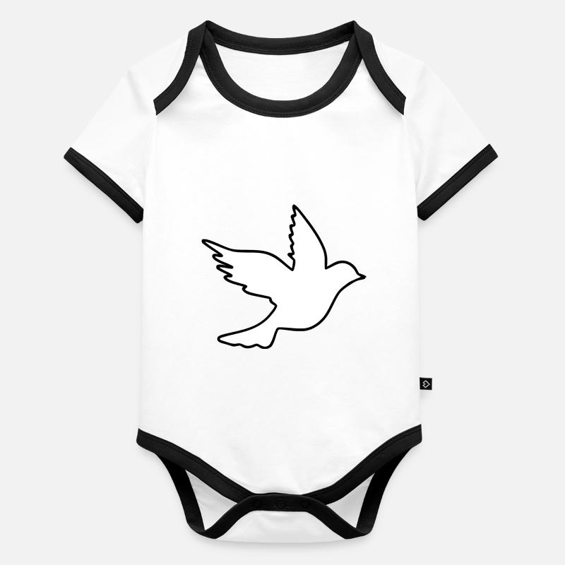 Colombe de paix Body Bébé bio contrasté manches courtes