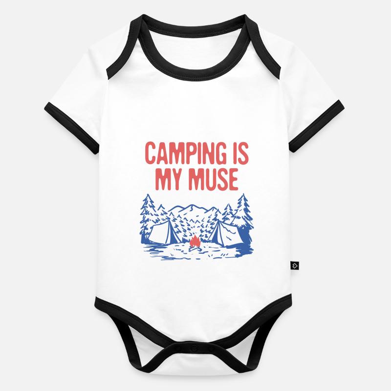 Le camping est mon passe-temps de camp de loisirs Body Bébé bio contrasté manches courtes