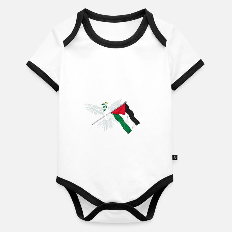 Palestine Body Bébé bio contrasté manches courtes