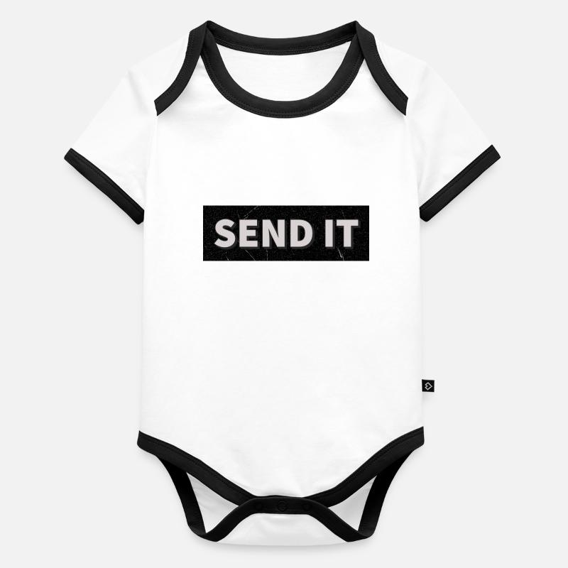 Logo de la boîte SEND IT Body Bébé bio contrasté manches courtes