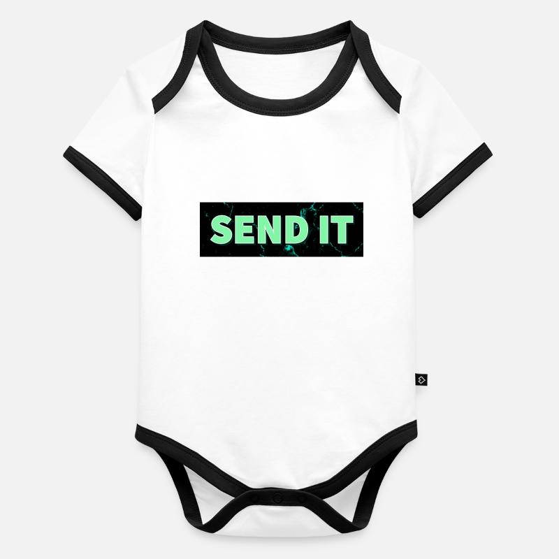 Logo de la boîte SEND IT Body Bébé bio contrasté manches courtes