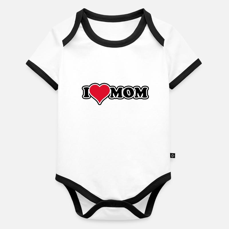 Ich liebe Mama Baby Bio-Kurzarm-Kontrastbody