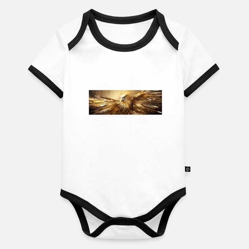Aigle royal Body Bébé bio contrasté manches courtes