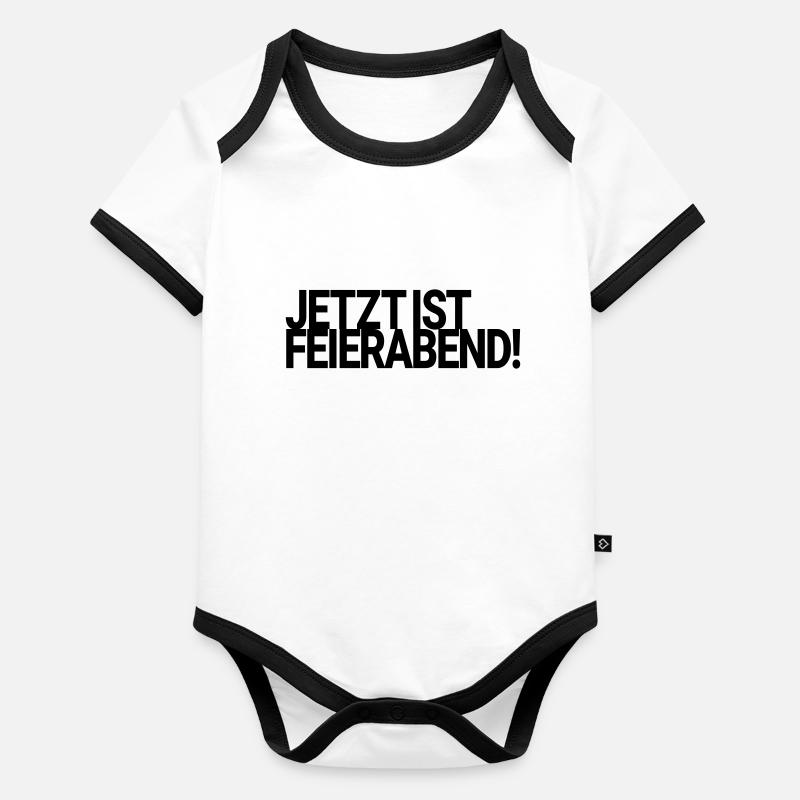Jetzt ist Feierabend! Baby Bio-Kurzarm-Kontrastbody