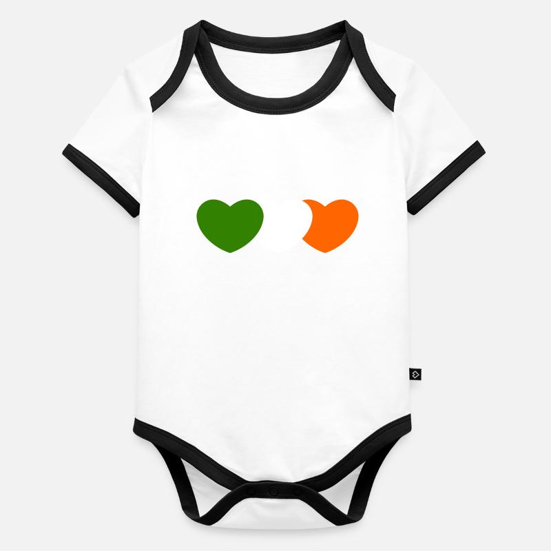 Irlands Herz Baby Bio-Kurzarm-Kontrastbody