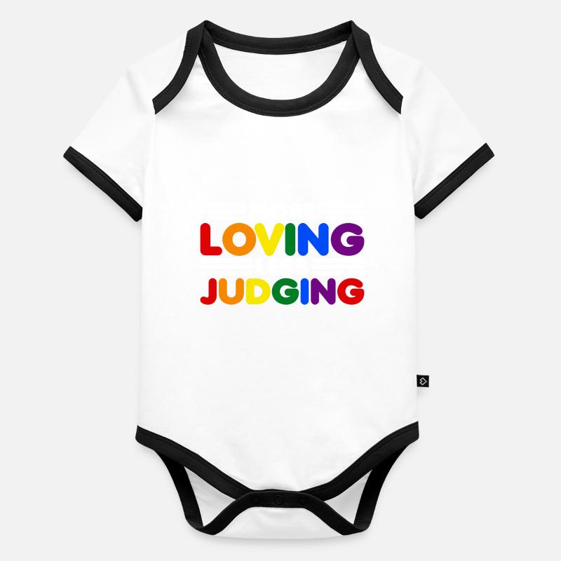 Womens More Loving Less Judging Diversity Organic Baby Contrasting Bodysuit