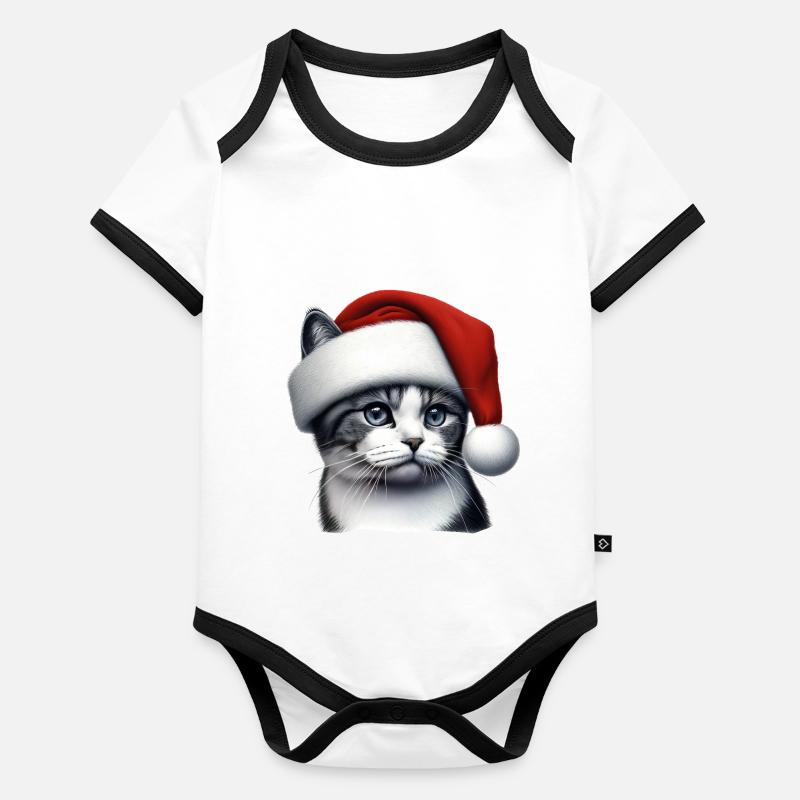 Kitty Cat Le Père Noël Body Bébé bio contrasté manches courtes