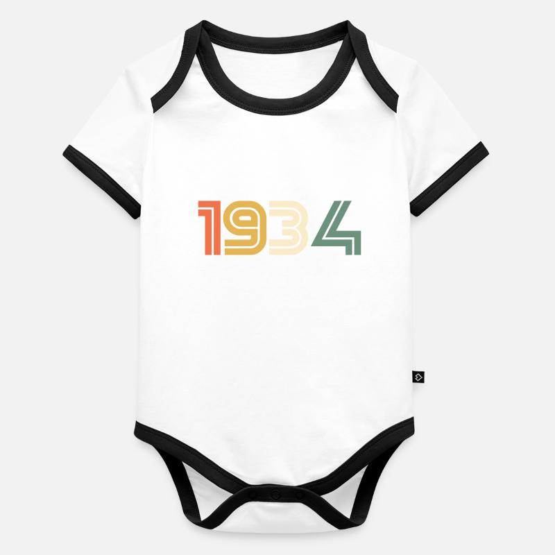 Année de naissance sport 1934 Body Bébé bio contrasté manches courtes