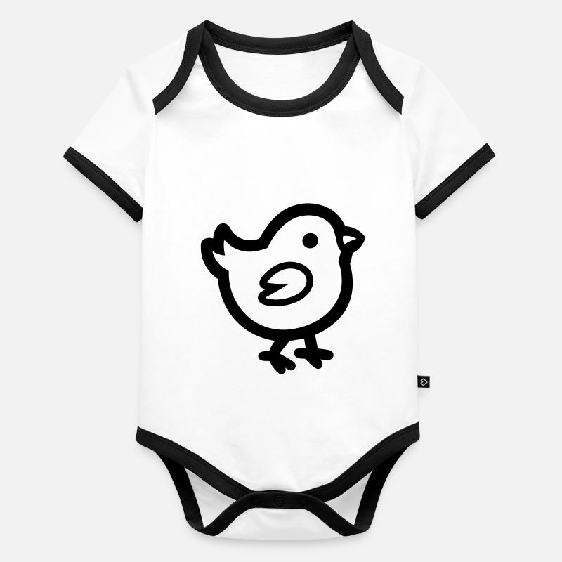poussin Body Bébé bio contrasté manches courtes
