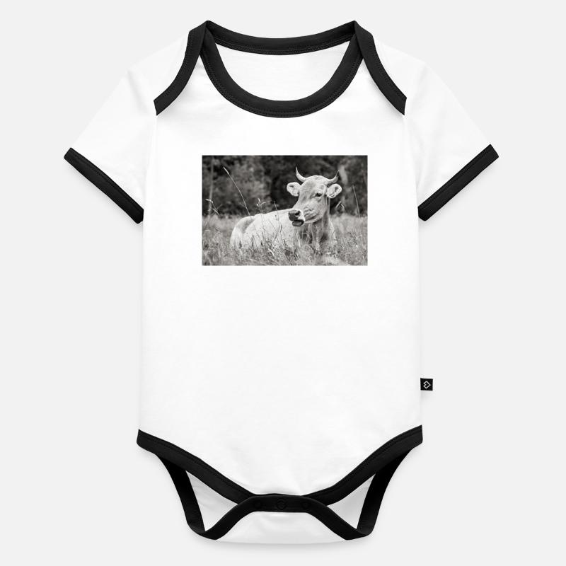 Meckerziege Kuh Baby Bio-Kurzarm-Kontrastbody