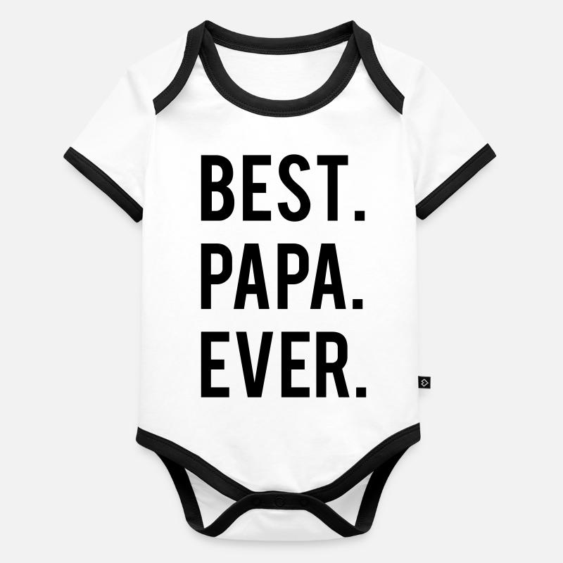 Best papa Ever Organic Baby Contrasting Bodysuit