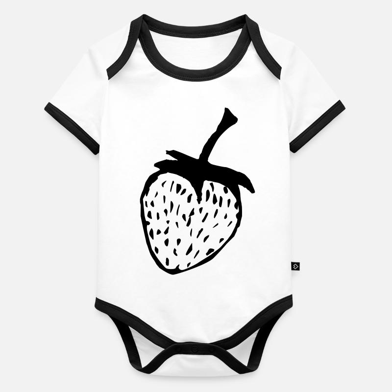 Erdbeere Baby Bio-Kurzarm-Kontrastbody