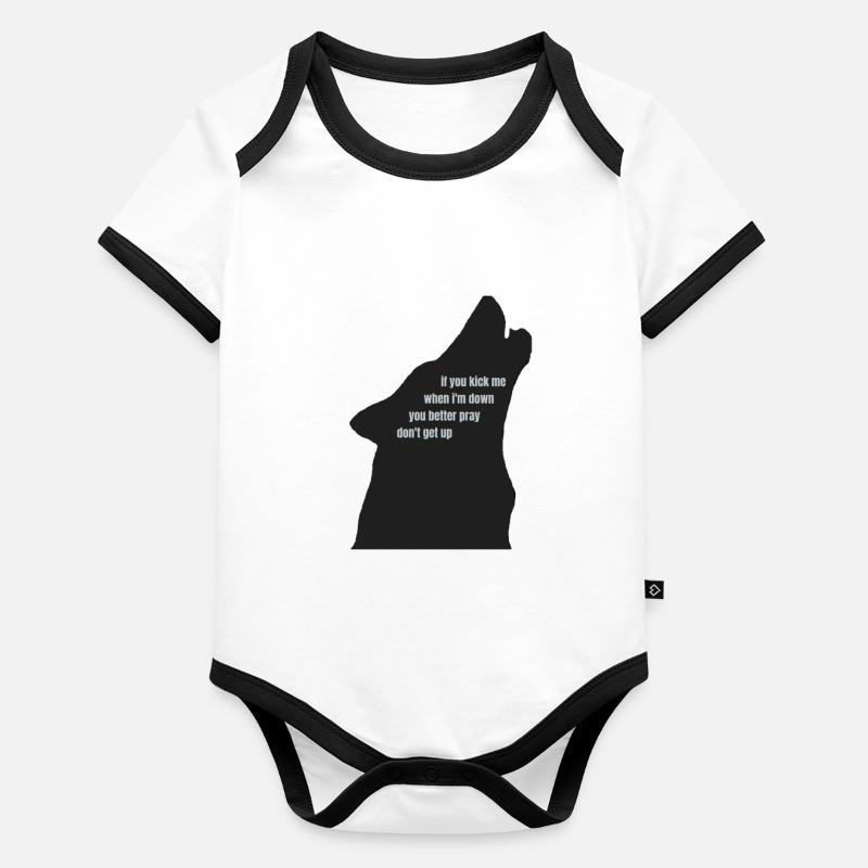 Loup avec sort Body Bébé bio contrasté manches courtes