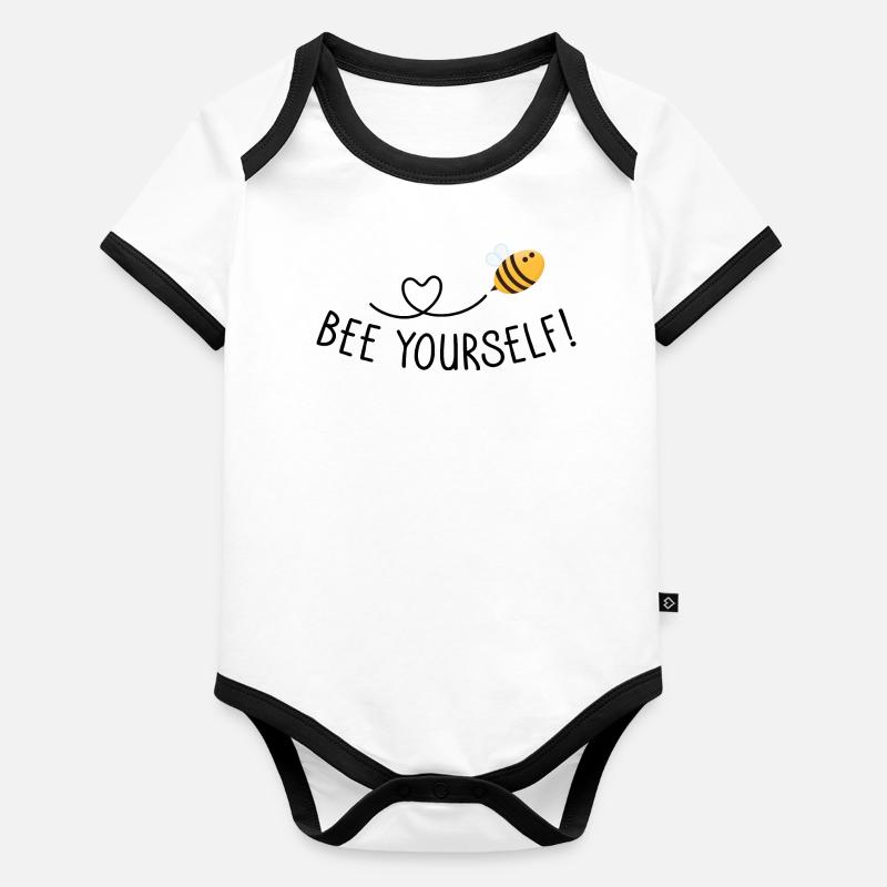 Bee yourself Body Bébé bio contrasté manches courtes