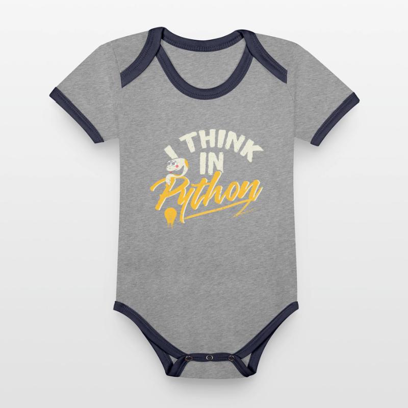 Python Programmierer Baby Bio-Kurzarm-Kontrastbody