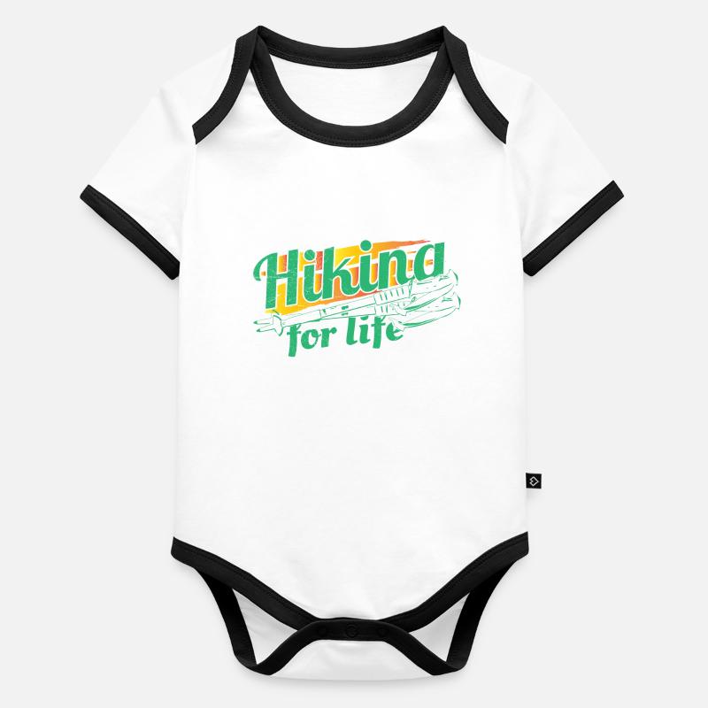 Idée cadeau de randonnée Body Bébé bio contrasté manches courtes