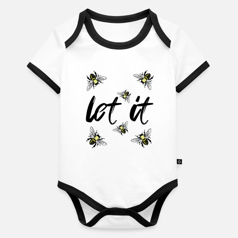 let it be Organic Baby Contrasting Bodysuit