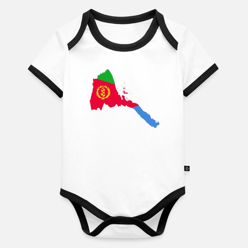Érythrée drapeau carte carte cadeau idée Body Bébé bio contrasté manches courtes