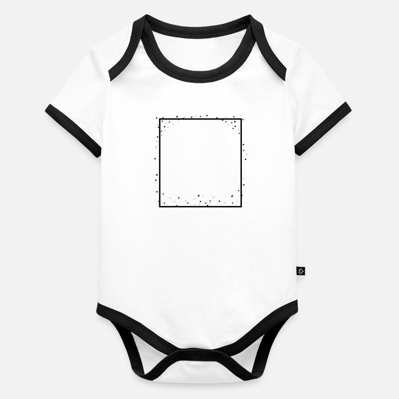 Cadre en étoile avec décoration à points Body Bébé bio contrasté manches courtes