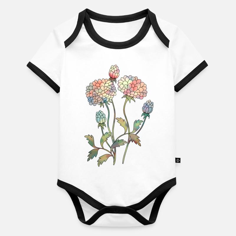 Blumen Baby Bio-Kurzarm-Kontrastbody