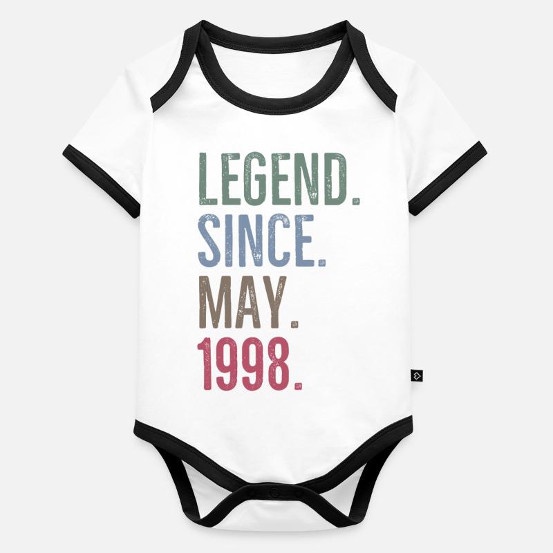 Legend Since May 1998 Organic Baby Contrasting Bodysuit