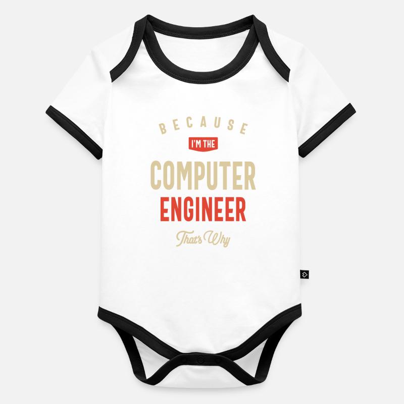 Computeringenieur Beruf Geburtstagsarbeiter Baby Bio-Kurzarm-Kontrastbody
