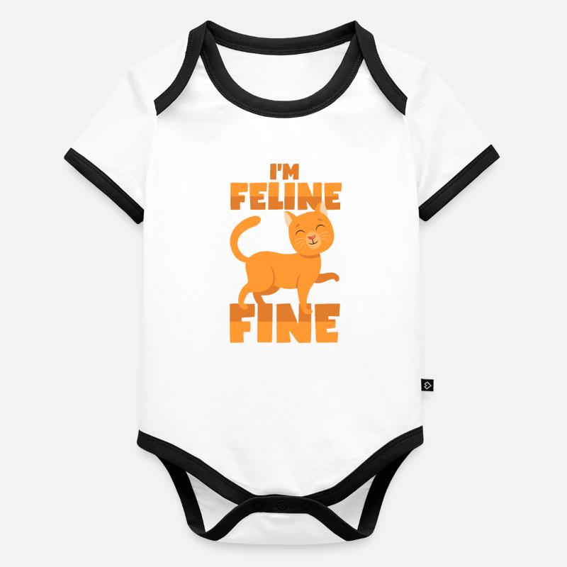 Cat pun Organic Baby Contrasting Bodysuit