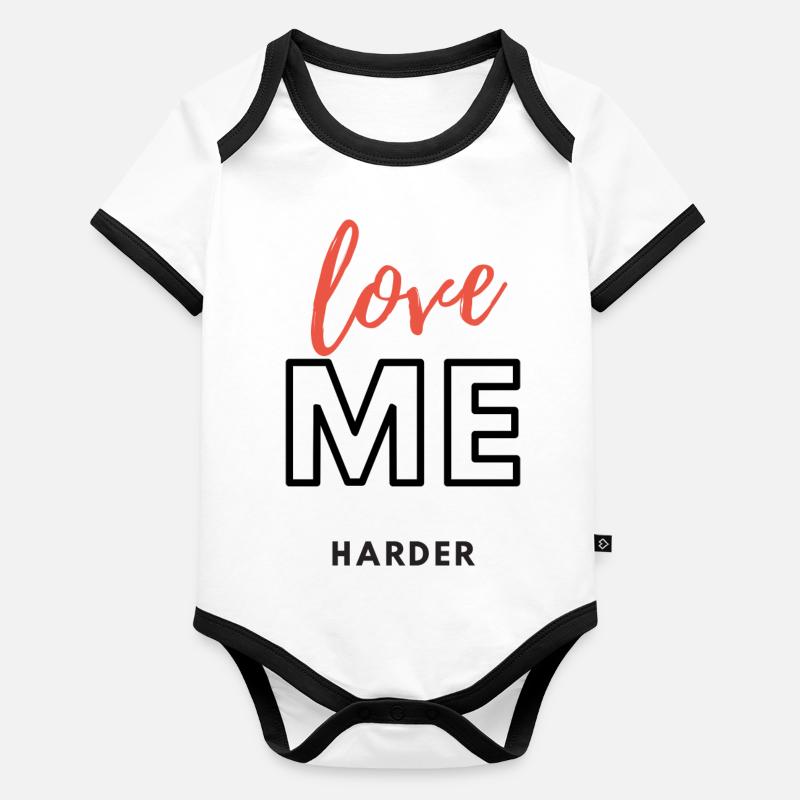 Love me HARDER Organic Baby Contrasting Bodysuit