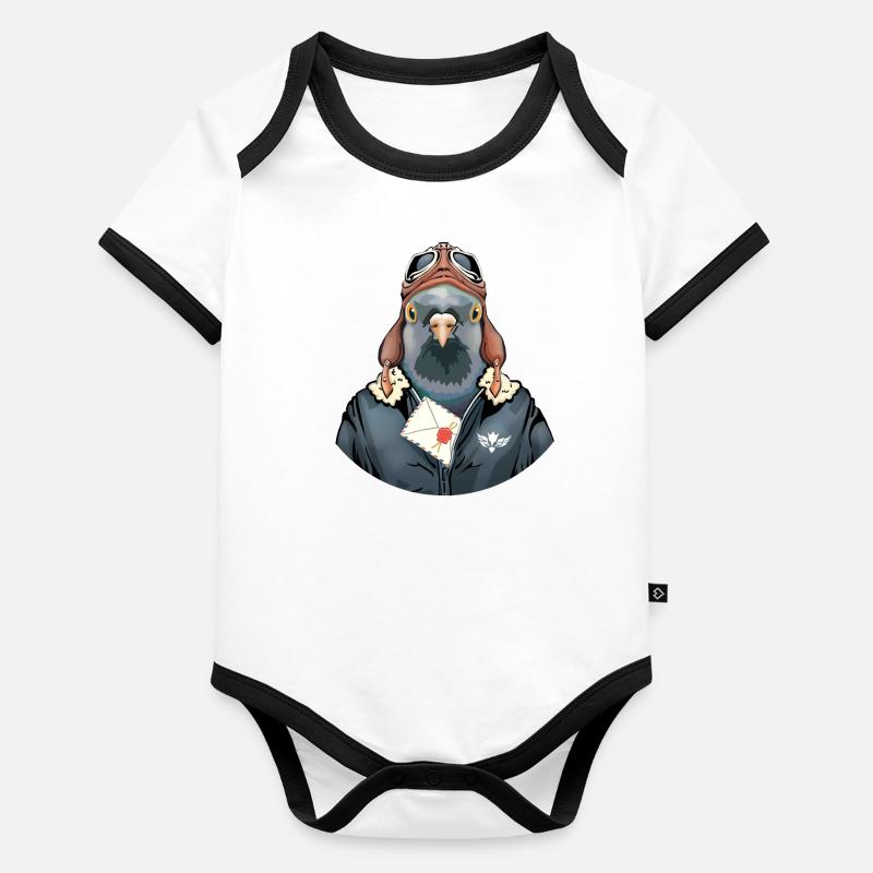Postman pigeon Organic Baby Contrasting Bodysuit