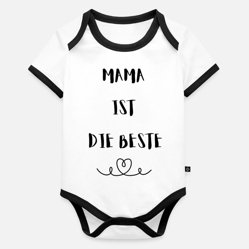Mama ist die Beste - Muttertagsgeschenk Baby Bio-Kurzarm-Kontrastbody