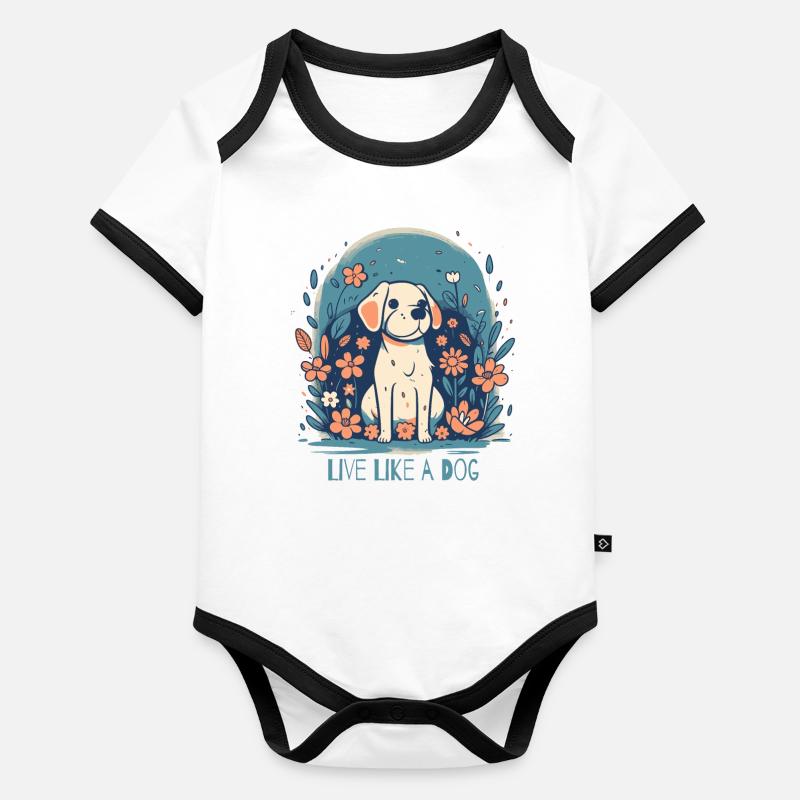 Live like a dog Organic Baby Contrasting Bodysuit