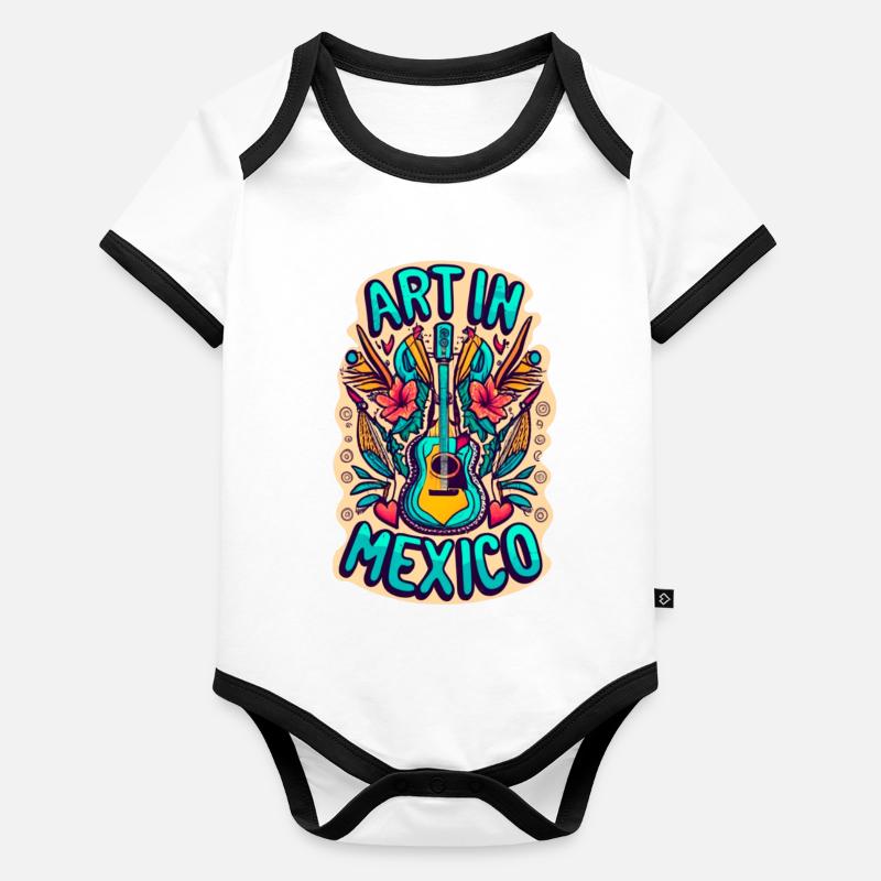 Kunst in Mexiko Baby Bio-Kurzarm-Kontrastbody