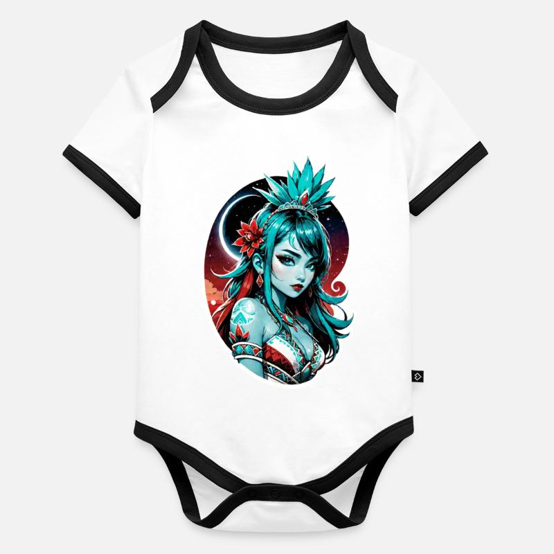 Indische Prinzessin - Aztek Baby Bio-Kurzarm-Kontrastbody