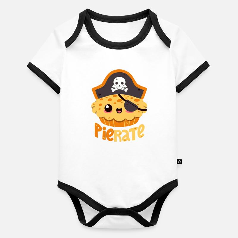 Gâteau Pirate Body Bébé bio contrasté manches courtes