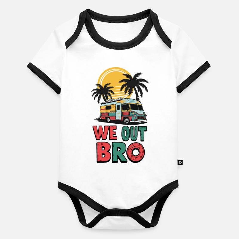 Wir sind raus Bruder, letzter Schultag Lehrer Baby Bio-Kurzarm-Kontrastbody