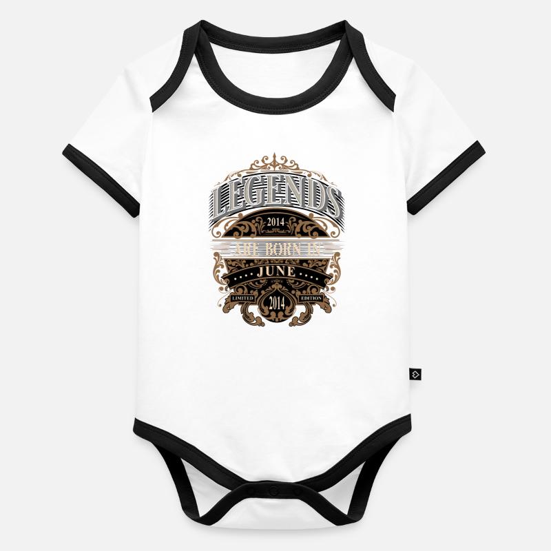 2014 Juin Naissance Année de naissance Body Bébé bio contrasté manches courtes