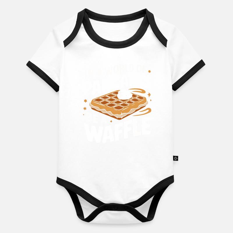 Waffles Breakfast Sweets Organic Baby Contrasting Bodysuit
