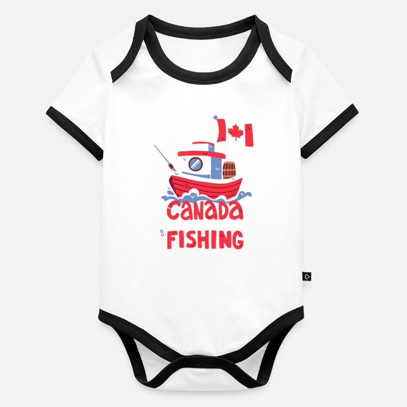 Pêche au Canada Body Bébé bio contrasté manches courtes