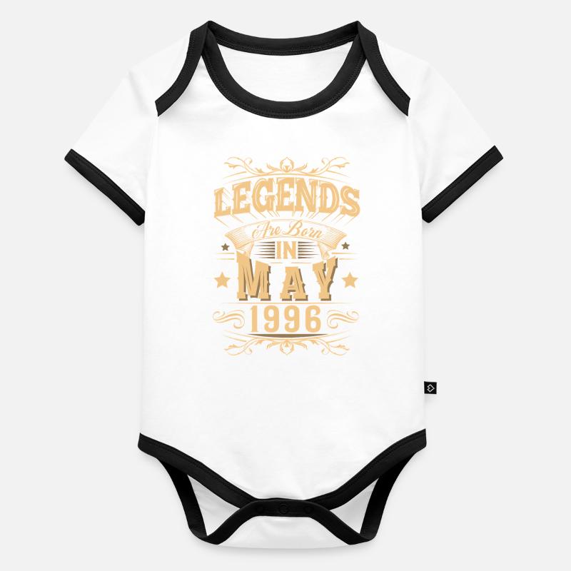May 1996 Birthday Legend Organic Baby Contrasting Bodysuit