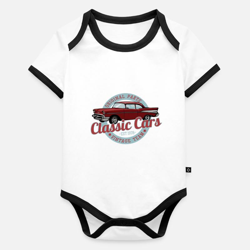 Klassische Autos Baby Bio-Kurzarm-Kontrastbody
