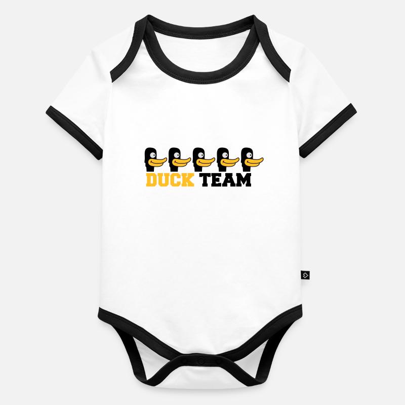 Duck Team Body Bébé bio contrasté manches courtes