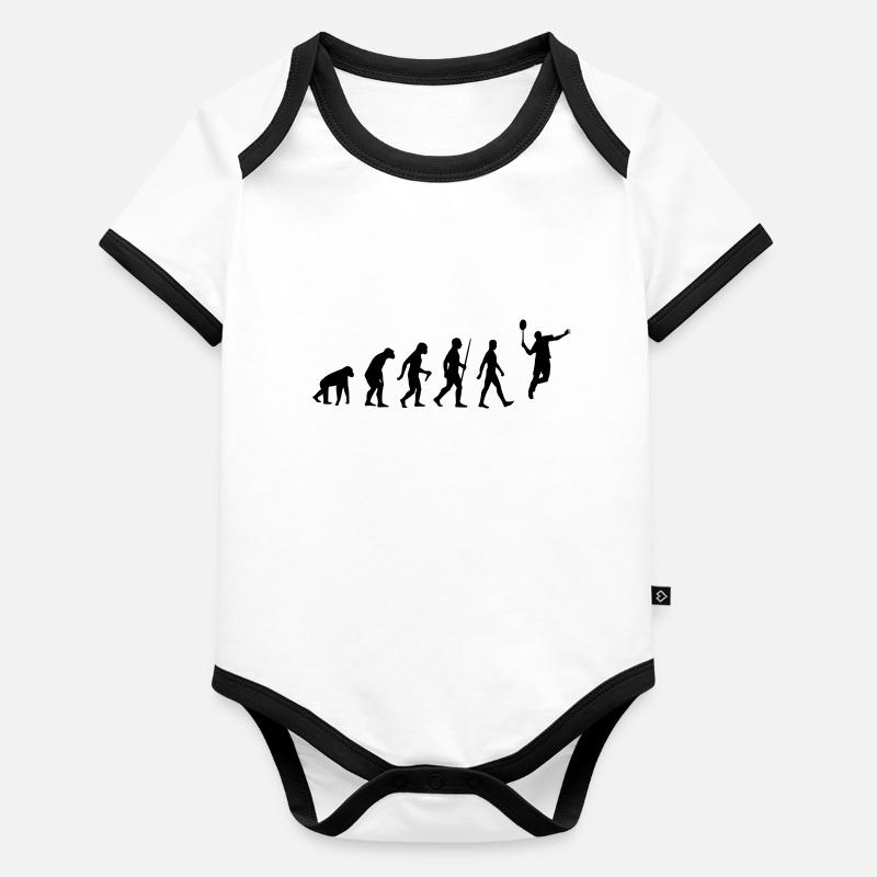 Evolution - badminton, badminton, humain, singe Body Bébé bio contrasté manches courtes