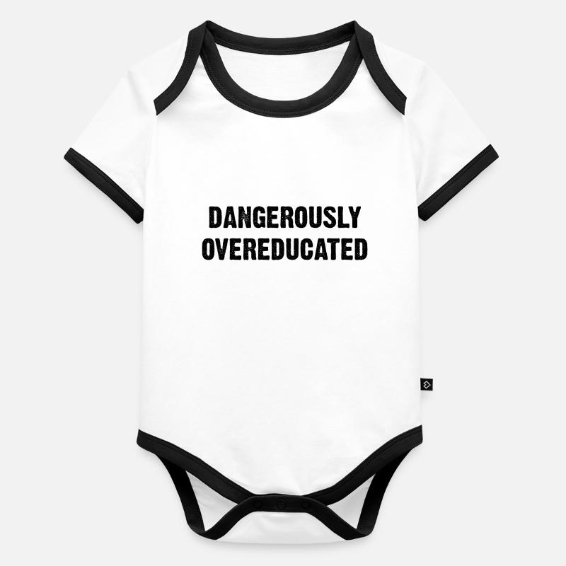 DANGEROUSLY OVEREDUCATED B Organic Baby Contrasting Bodysuit
