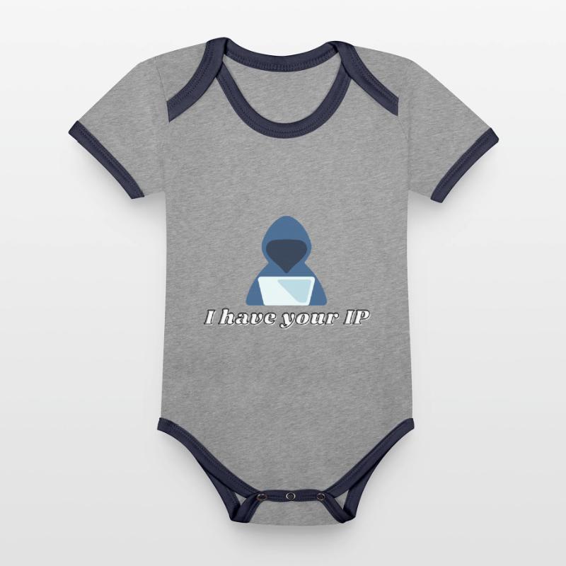 IP Informatik Informatiker Programmierer It Coding Baby Bio-Kurzarm-Kontrastbody