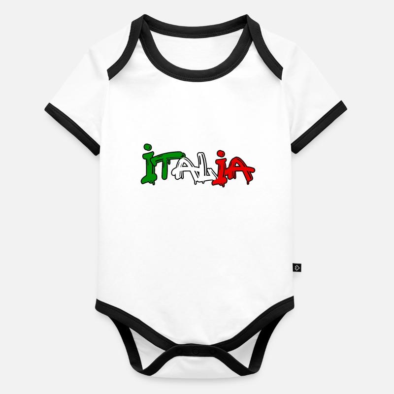 italia Body Bébé bio contrasté manches courtes