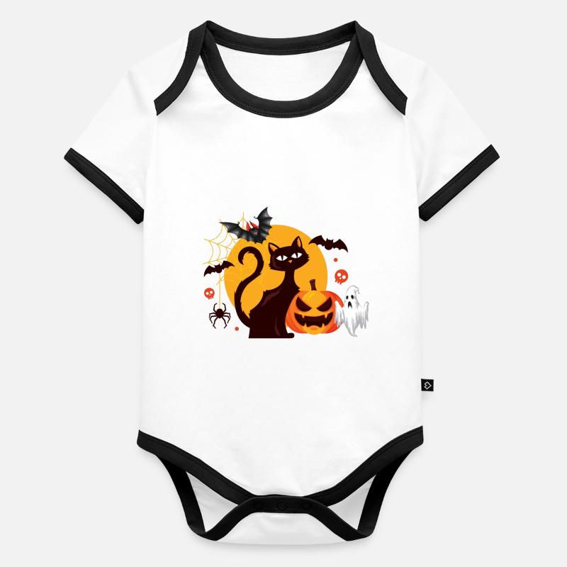 Halloween Baby Bio-Kurzarm-Kontrastbody