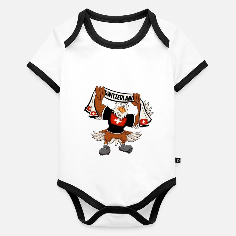 Schweizer Adler Baby Bio-Kurzarm-Kontrastbody